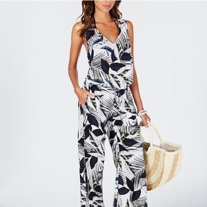 La Blanca moment of zen leaf cover up jumpsuit